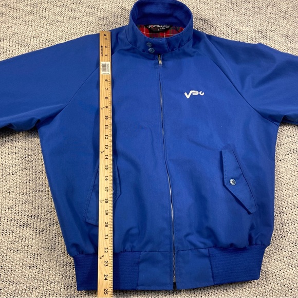 SPORTS MASTER Swing Top Harrington Jacket Mens Large Blue Vintage 80s USA MADE - Picture 8 of 9